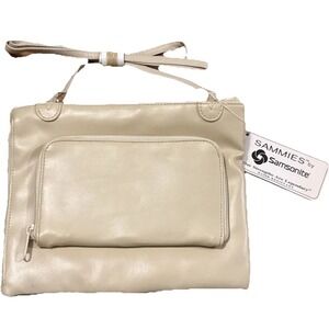 Vintage Samsonite Sammies Shoulder‎ Bag Water Resistant Travel Purse Beige